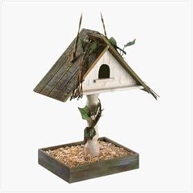 IVY TABLETOP COTTAGE HOUSE BIRDHOUSE AND SEED FEEDER by SWM