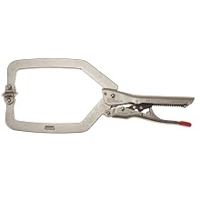 CH Hanson 06207 10-Inch Self-Adjusting Locking Long Reach C-Clamp with Swivel Pads
