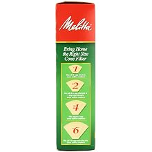 Melitta Cone Coffee Filters, Natural Brown, No. 4, 100-Count Filters (Pack of 6)