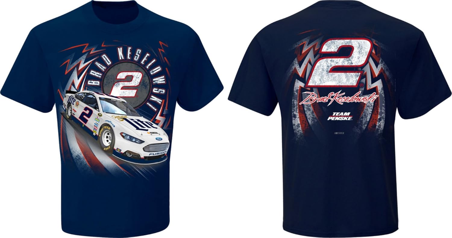 NASCAR Penske Racing Brad Keselowski 2 Miller Lite Speedbolt TShirt