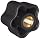 DimcoGray Black Thermoplastic 5 Lobe Fluted Soft Feel Knob Female, Brass Insert: 3/8-16" Thread x 5/8" Depth, 1-1/2" Diameter x 1-3/32" Height x 11/16" Hub Dia x 15/64" Hub Length (Pack of 10)