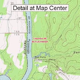 Buy USGS Topographic Quadrangle Map - Columbia NE, Georgia (Folded Waterproof)