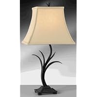 Complements 10319RCB Black Iron Florette Table Lamp with Cream Shade