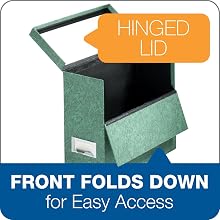 Globe-Weis Fiberboard Transfer Case, Letter Size, Drop Front, Green, (591 GRE)