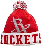 NBA Men's Long Knit Hat - Ke81Z, Houston Rockets, One Size, Red/white/grey , Houston Rockets , Black/Red