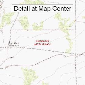 Buy USGS Topographic Quadrangle Map - Belding SW, Texas (Folded Waterproof)