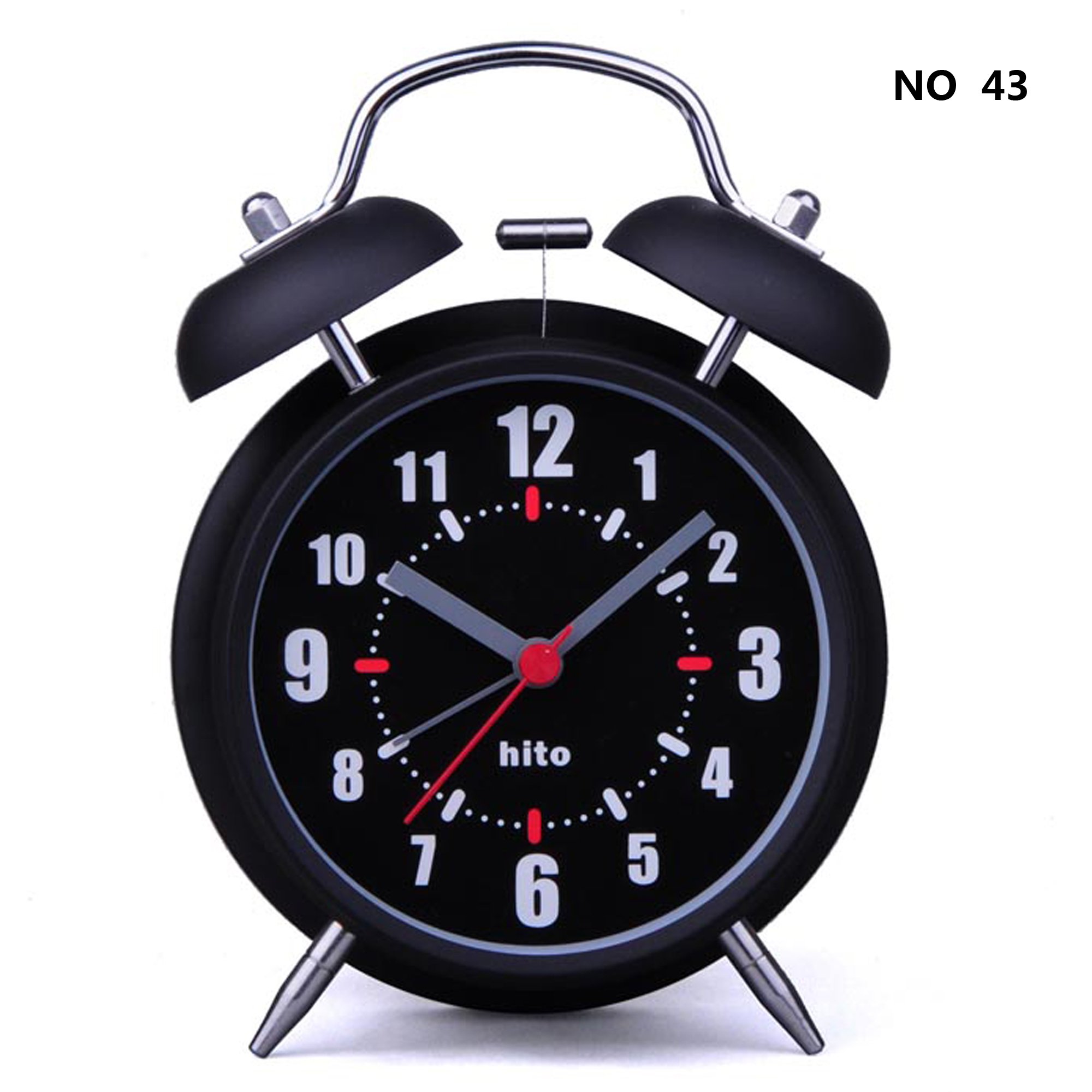 HITO 4" Silent Quartz Analog Twin Bell Alarm Clock with Nightlight and Loud A... eBay