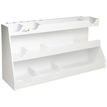 TrippNT 50014 White PVC Plastic Deluxe BenchBooster Workstation, 17 Compartments, 24" Width x 12" Height x 8.25" Depth