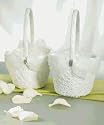 Bridal Tapestry Flower Girl Basket - Ivory
