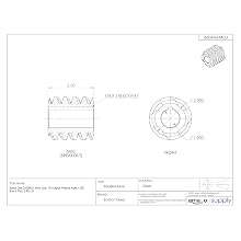 Boston Gear D1638KLH Worm Gear, 14.5 Degree Pressure Angle, 1.000" Bore, 6 Pitch, 2. PD, LH