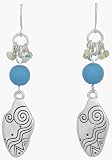 Silver Blue Swirl Drop Dangle Earrings Fashion Jewelry