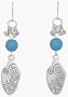 Silver Blue Swirl Drop Dangle Earrings Fashion Jewelry