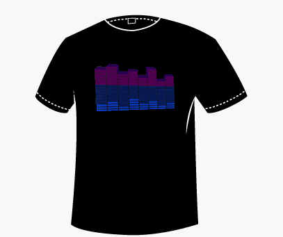 Equalizer v2 3D-Design ( Equalizer LED Leucht T-Shirt ), Größe:M