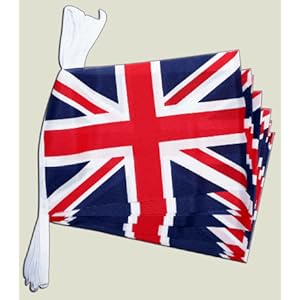 Guirlande aux couleurs du Royaume Uni avec drapeau Union Jack Guirlande aux couleurs du Royaume Uni avec le drapeau Union Jack