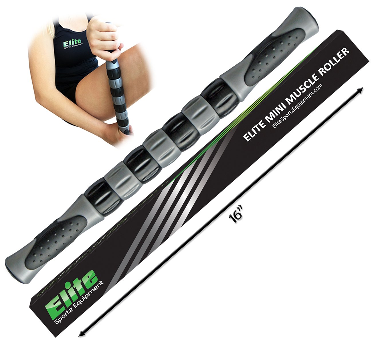 The Elite Leg Roller Stick for Runners 16 inch Fast Muscle Relief