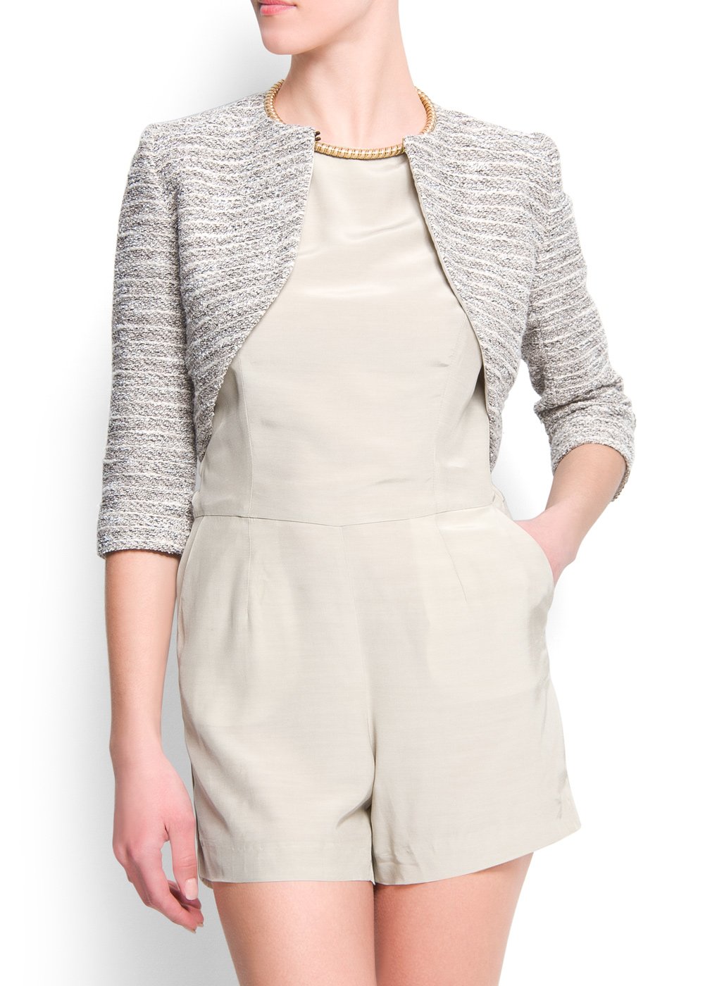 Mango Women's Metallic Knit Bolero