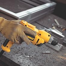 DEWALT DWD110K 8.0 Amp 3/8-Inch VSR Pistol Grip Drill Kit with Keyless Chuck