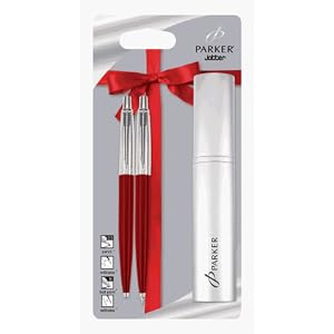 Parker Jotter SPECIAL RED Ballpoint Pen and Mechanical Pencil Set + FREE Pen Case S0841040