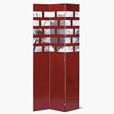 Red Lacquered 3 Panel Photo Floor Screen Umbra