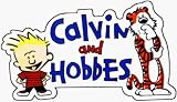 Calvin & Hobbes - Calvin and Hobbes with Logo - Large Jumbo Vinyl Sticker / Decal