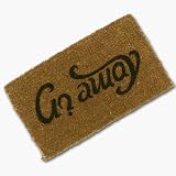 Come In/Go Away Ambigram Coir Doormat
