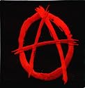 Anarchy - Red A on Black Square - Embroidered Iron On or Sew On Patch