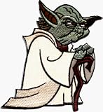 Star Wars - Yoda Standing with Cane - Embroidered Iron On or Sew On Patch (Disney)