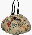 Bewitched Accessories Large Drawstring Canvas Bag With Bead Design