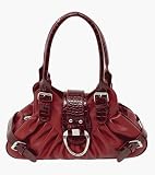 Parinda Daffodil Croco Embossed Handbag - Red