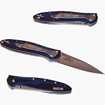 Kershaw Ken Onion Black & Blue Leek Folding Knife with Speed Safe