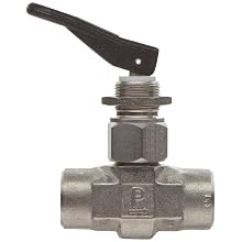Parker VQ Series Stainless Steel 316 Toggle Valve, Inline, Toggle Handle, PTFE Stem, NPT Female