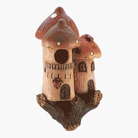 MUSHROOM CASTLE OUTDOOR GARDEN YARD BIRD HOUSE FEEDER by 