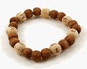 Lucky Karma Bracelet in White and Brown Chinese Beads