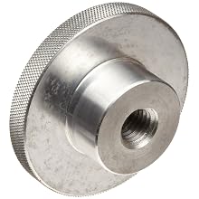 Morton 6061 Aluminum Round Domed Knob, Knurled Rim, Threaded Hole, 5/8"-11 Thread Size x 1" Thread Length, 3" Diameter (Pack of 1)