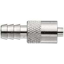 Male Luer Lock to Tube Nickel Plated Brass Tube ID 1/4" .260" Barb OD