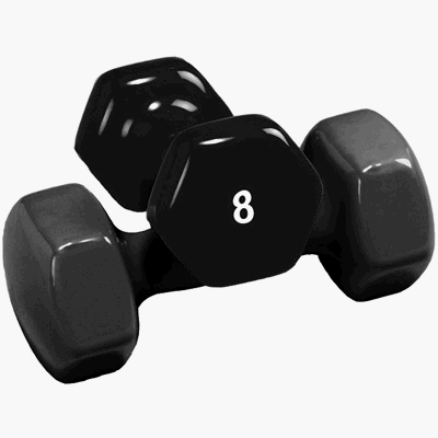 Troy Barbell VD-008 Contoured Vinyl Coated Dumbbell - 8 Pounds - Black Troy Barbell VD-008 Contoured Vinyl Coated Dumbbell - 8 Pounds - Black