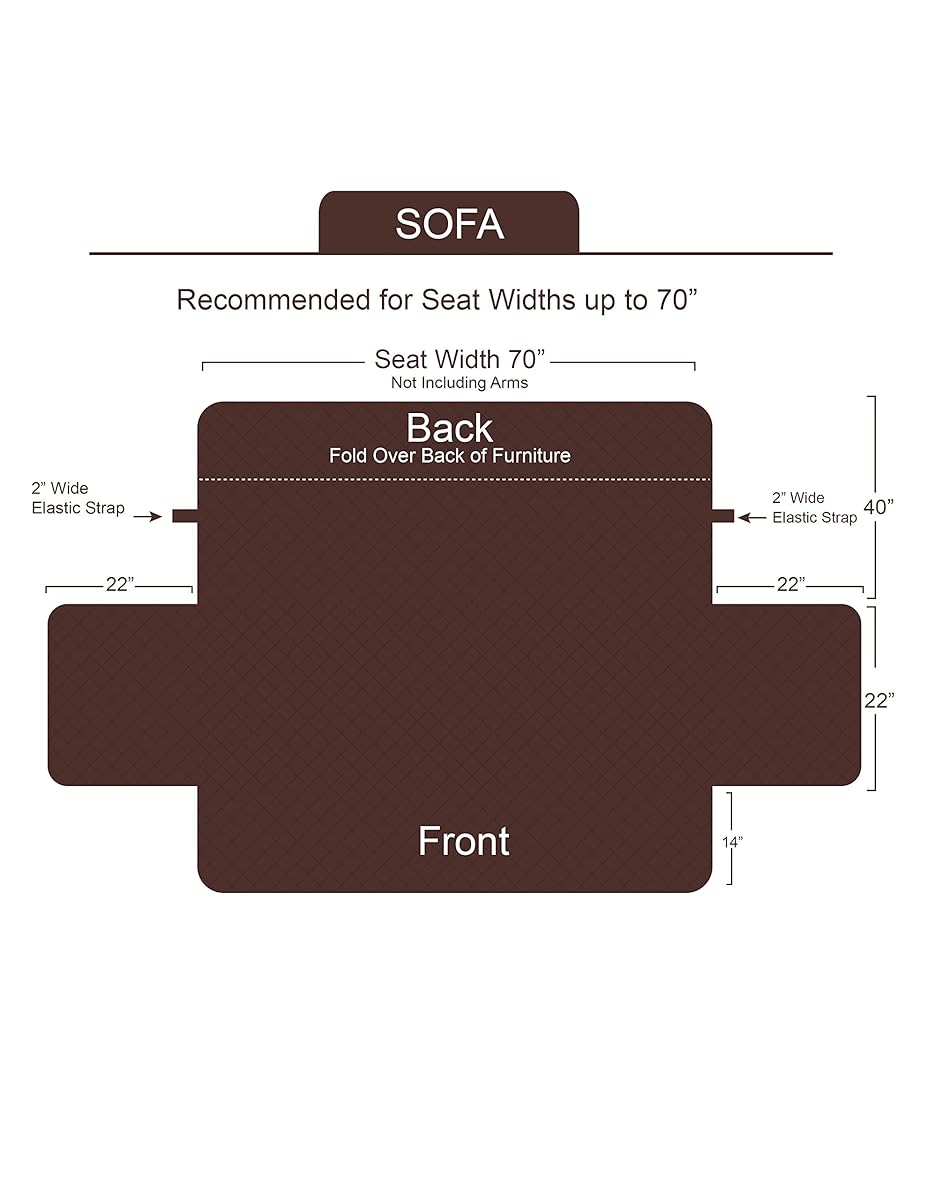 ELiving Store Reversible Sofa/Couch Furniture Protector with 2 Inch