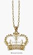 GOLD FLAT CROWN PENDANT NECKLACE GOLD FLAT CROWN PENDANT NECKLACE
