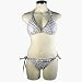 PC06 Adorable Silver Metallic Bow Print With Ruffles 2 Pc String Bikini Set