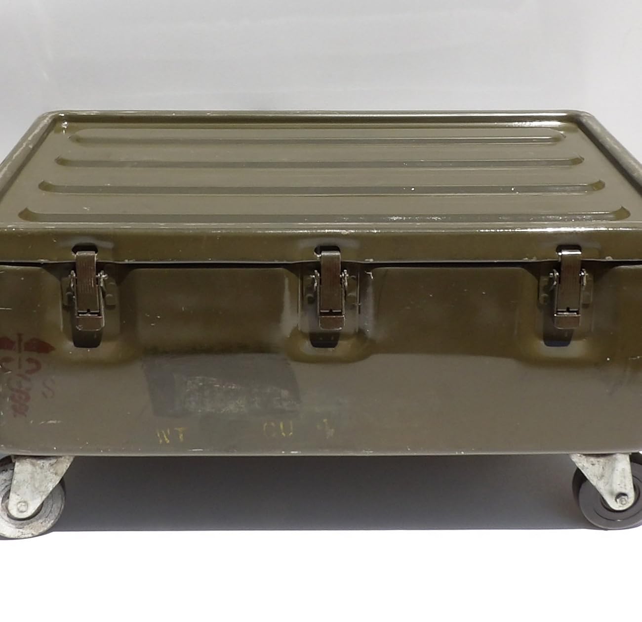 Military Trunk Coffee Table Foot Locker on Wheels