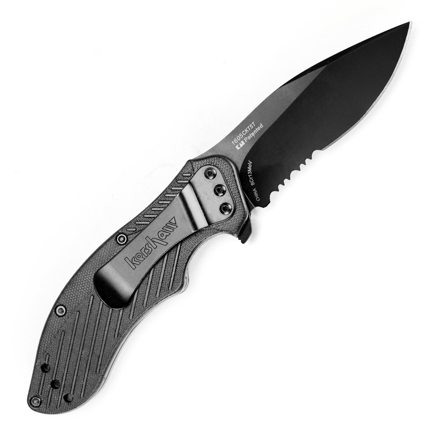 Kershaw 1605CKTST Black Clash Folding Serrated SpeedSafe Knife , New