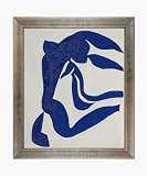 Art Reproduction Oil Painting - Matisse Paintings: Blue Hair with Silver Scoop with Swirl Lip - Silver Frame with Champagne Highlights - Standard 20x24 - Hand Painted Framed Canvas Art