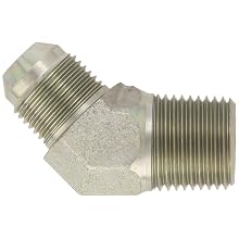 EATON Aeroquip 2023-8-8S 45 Degree Male Elbow, JIC 37° & NPT End Types, Carbon Steel, 1/2 JIC(m) x 1/2 NPT(m) End Size, 1/2" Tube OD, 1/2" Male Pipe Size