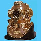 Famous Mark V MkV Replica Copper and Brass Helmet with Base Scuba Dive Diving Diver Old Helmet Gear Antique