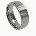 316L Stainless Steel Ring with matte and shiny polish. Width: 8mm