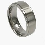 316L Stainless Steel Ring with matte and shiny polish. Width: 8mm