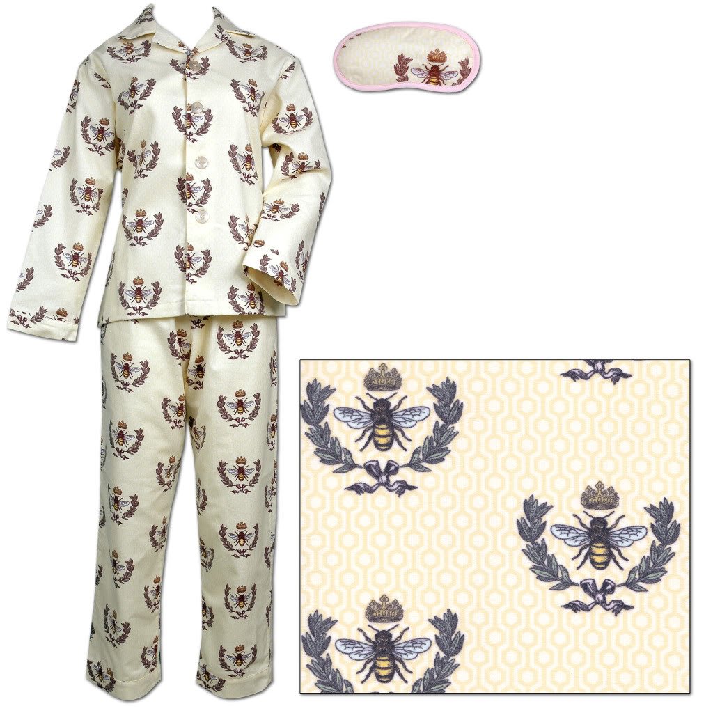The Cat's Pajamas Yellow Queen Bee Women's Cotton Flannel Pajama