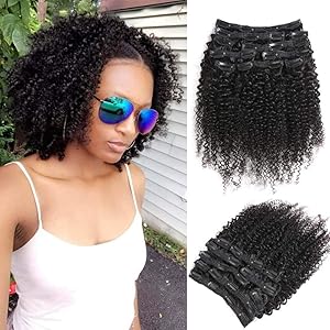 Urbeauty Kinkys Curly Clip In Hair Extensions For Black Women