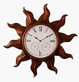 Ashton Sutton Indoor or Outdoor Wall Clock - sun shaped - Copper Finish