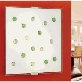 Eglo 87309A Santiago, 1 Clear-green, 2-Light Wall Ceiling Light Fixture by Eglo
